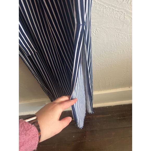 Monteau Navy Stripped Jumpsuit Medium - Picture 4 of 7